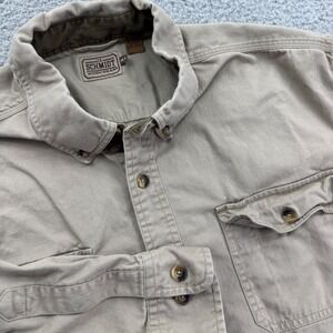 CE Schmidt Shirt Button Down XLT Workwear Men's Beige Long Sleeve Heavy Weight